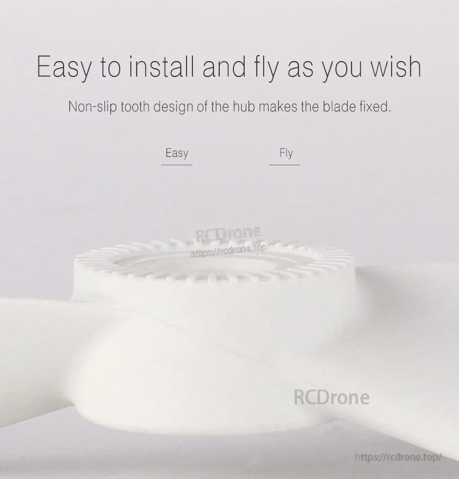 Close-up of white T-Motor TS12X6 fixed-wing propeller hub with non-slip tooth design for secure blade fit