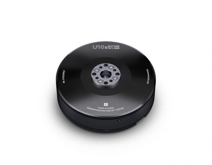 T-Motor U10 II KV100 brushless motor with black disc-style housing and central mounting hub