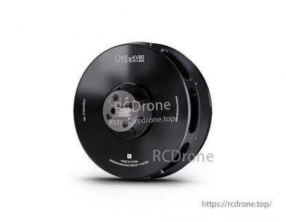 T-Motor U15 II KV80 brushless drone motor with black round housing and central mounting plate
