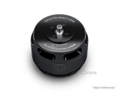 T-Motor U3 KV700 brushless drone motor with top-mounted shaft, mounting holes, and U3 series markings