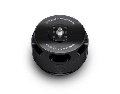 Top view of T-Motor U7 KV280 V2.0 brushless motor with central shaft and mounting holes