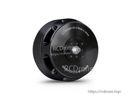 T-Motor U7KV280 V2.0 black brushless motor with front mounting holes and central shaft