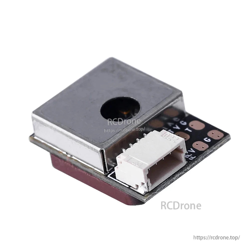 T-Motor UBLOX M10 GPS module with metal shielded receiver and small white plug connector on PCB
