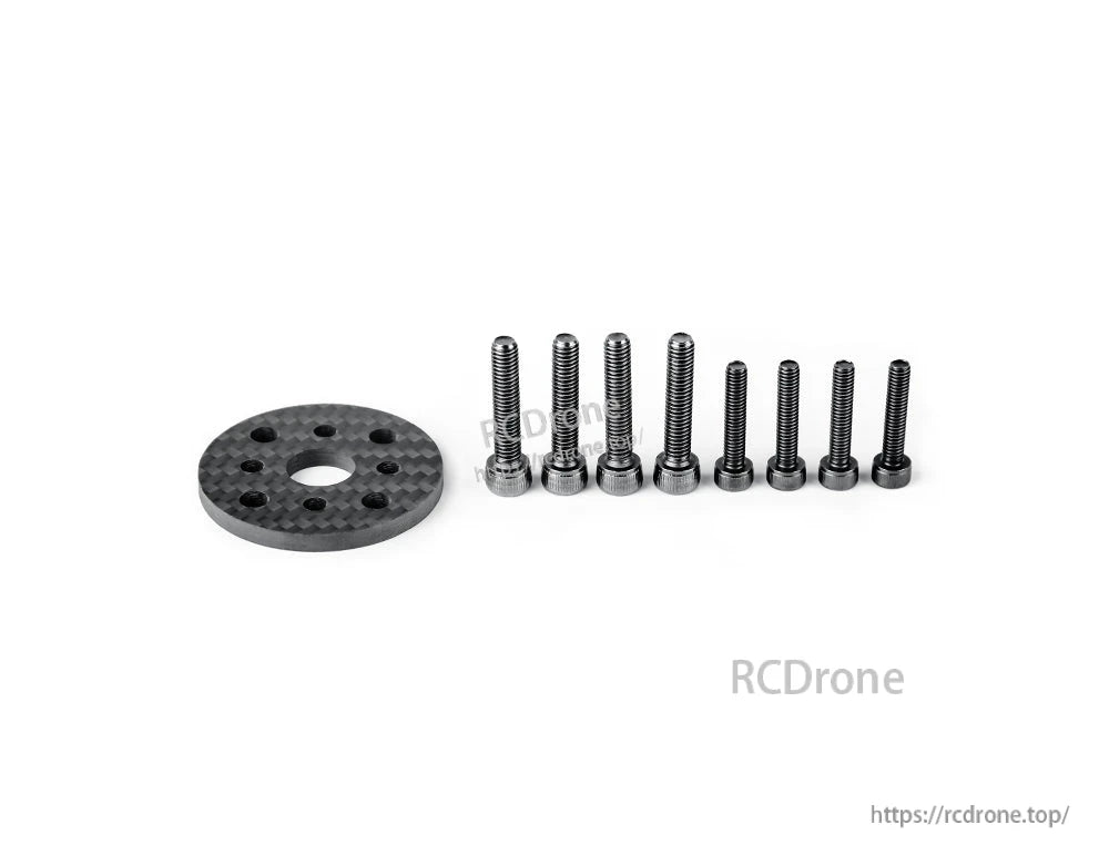 Carbon fiber round mounting plate with eight hex socket screws for T-Motor drone motor installation