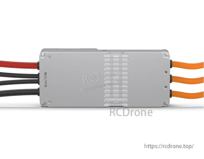 T-Motor V150A 14S UAV ESC in slim aluminum case with red/black power leads and three orange motor wires