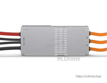 T-Motor V150A 14S UAV ESC in slim aluminum case with red/black power leads and three orange motor wires