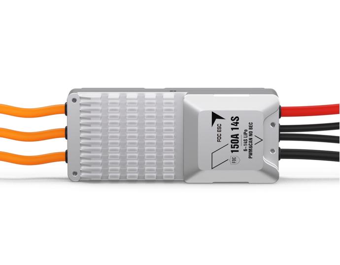 T-Motor V150A 14S UAV ESC, T-Motor V150A 14S 150A UAV ESC with finned heatsink and three motor leads plus red/black power wires