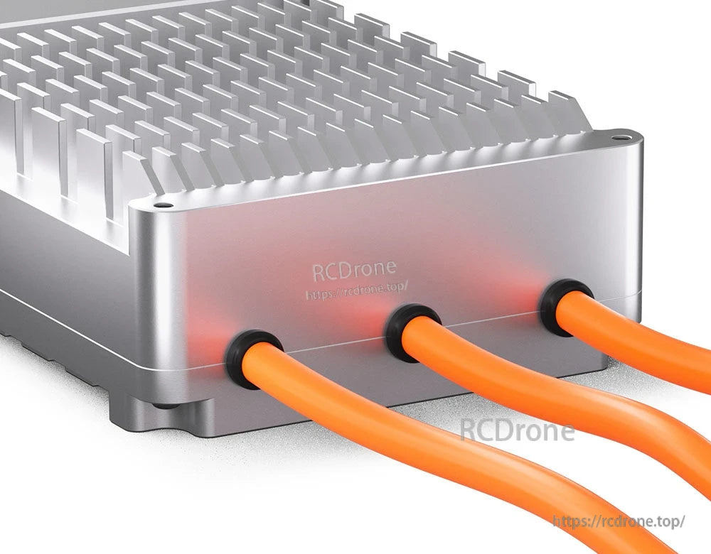 T-Motor V200A 24S UAV ESC with large aluminum heatsink and three heavy-gauge orange power leads