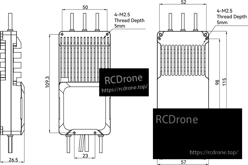 T-Motor V60A 24S technical drawing