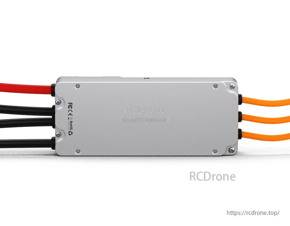 T-Motor V80A 14S UAV FOC ESC in aluminum case with red/black power leads and three orange motor wires