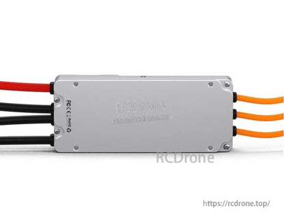 T-Motor V80A 14S UAV FOC ESC, T-Motor V80A UAV FOC ESC in aluminum case with red/black power leads and three orange motor phase wires