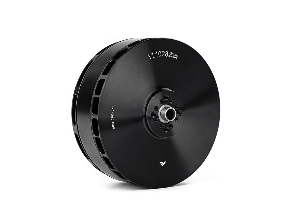 T-Motor VL1028 KV190 black brushless motor with central mounting hub and vented outer housing