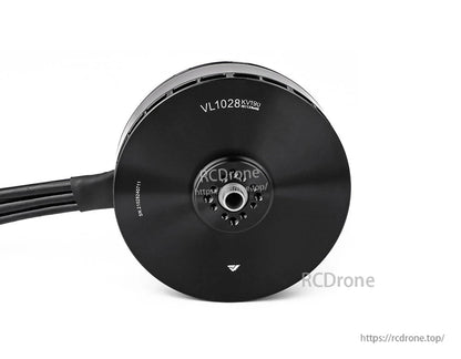 T-Motor VL1028 KV190 brushless drone motor, rear view with center mount holes and three power wires