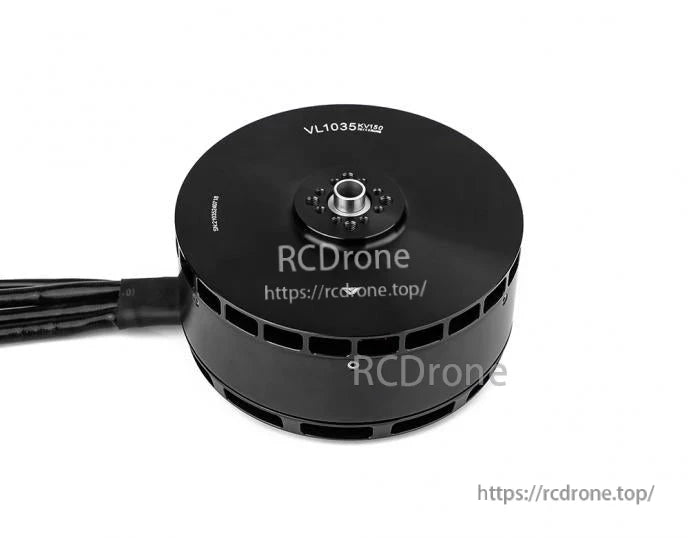 T-Motor VL1035 KV110 black brushless drone motor with top-mounted shaft and attached power leads