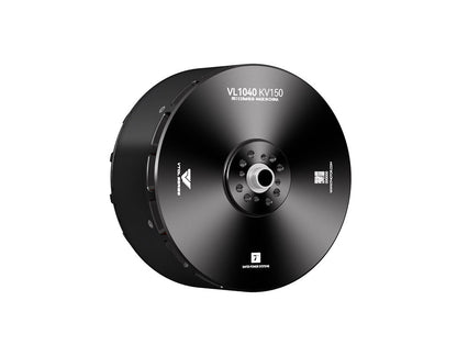 T-Motor VL1040 KV150 brushless motor, black top view with central shaft opening and mounting hole pattern