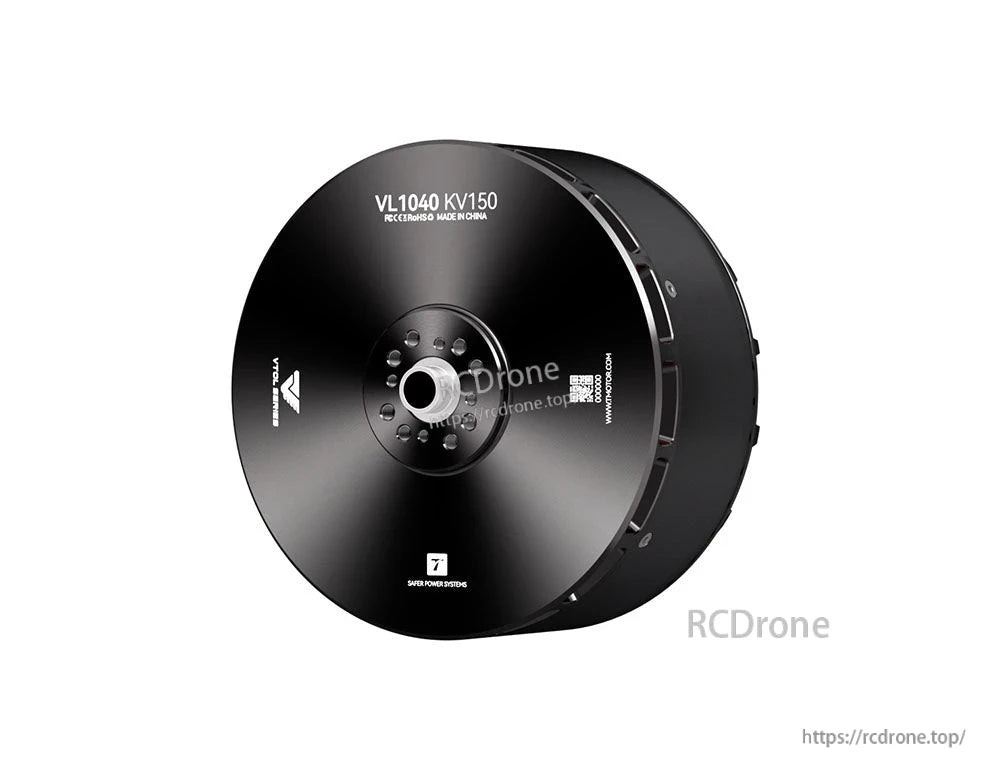 T-Motor VL1040 KV150 brushless drone motor, black housing with front mounting plate and central shaft opening