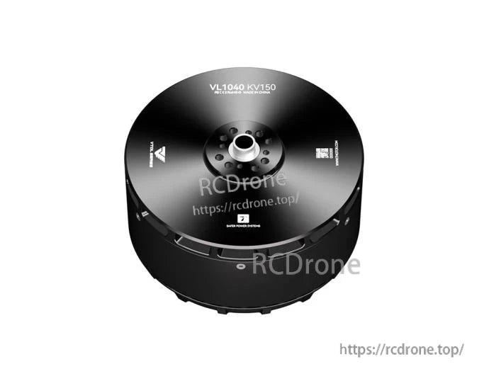 T-Motor VL1040 KV150 brushless motor, top view with central shaft mount and black housing