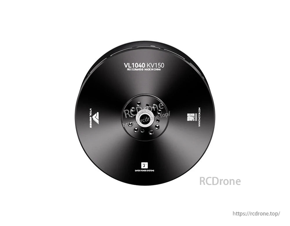 Top view of T-Motor VL1040 KV150 brushless motor with centered shaft opening and circular mounting holes