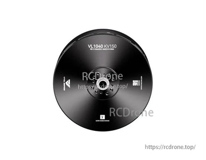 Top view of T-Motor VL1040 KV150 brushless motor with black circular housing and central mounting holes