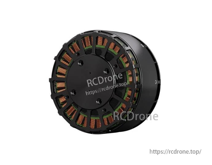 T-Motor black brushless outrunner motor with exposed copper windings and round mounting face