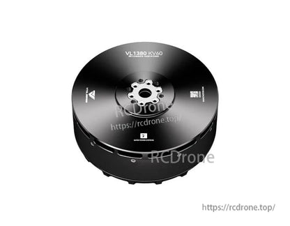 T-Motor VL1380 KV60 brushless motor with black round housing and central multi-bolt mounting hub