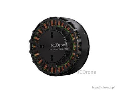 T-Motor black brushless drone motor with vented housing and visible copper windings