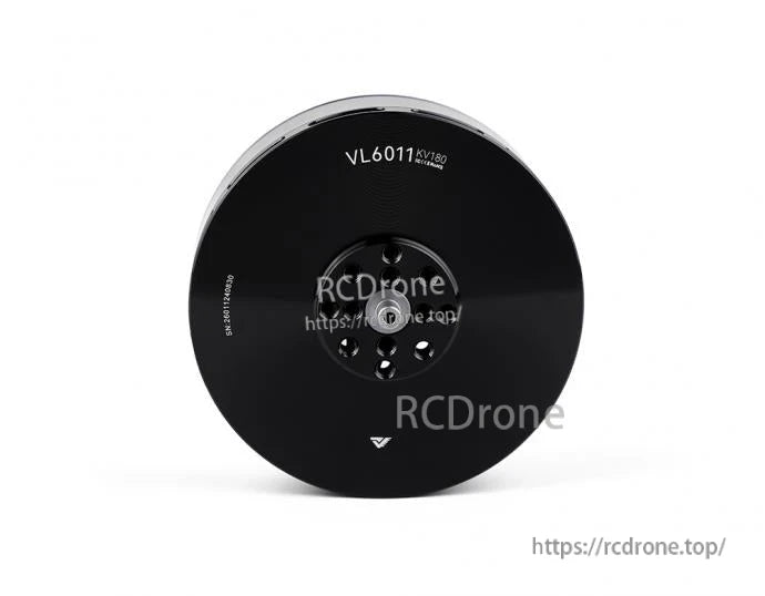 Top view of T-Motor VL6011 KV180 brushless drone motor with black bell housing and mounting holes
