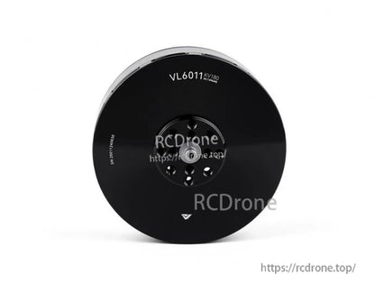 Top view of T-Motor VL6011 KV180 brushless drone motor with black bell housing and mounting holes
