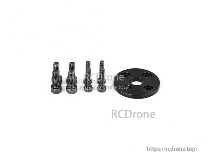 Black round motor mounting plate with four screws, spare hardware for T-Motor VL7015 UAV motor setup