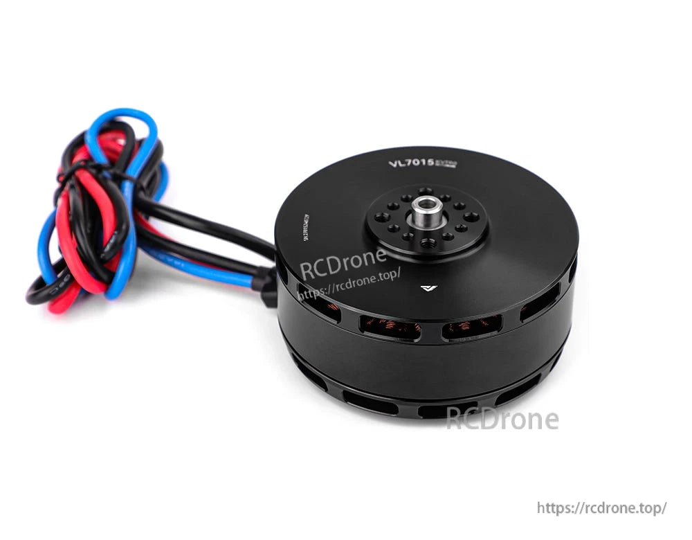 T-Motor VL7015 brushless UAV motor with vented black housing, top mounting hub, and red/blue lead wires