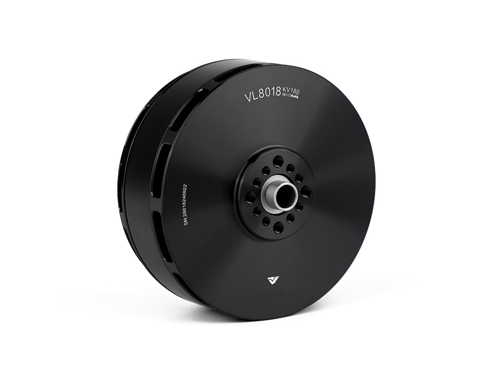 T-Motor VL8018 KV180 black brushless motor with central mounting hub and vented housing