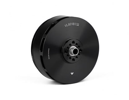 T-Motor VL8010 KV100 brushless motor in black housing with side ventilation slots and centered shaft mount