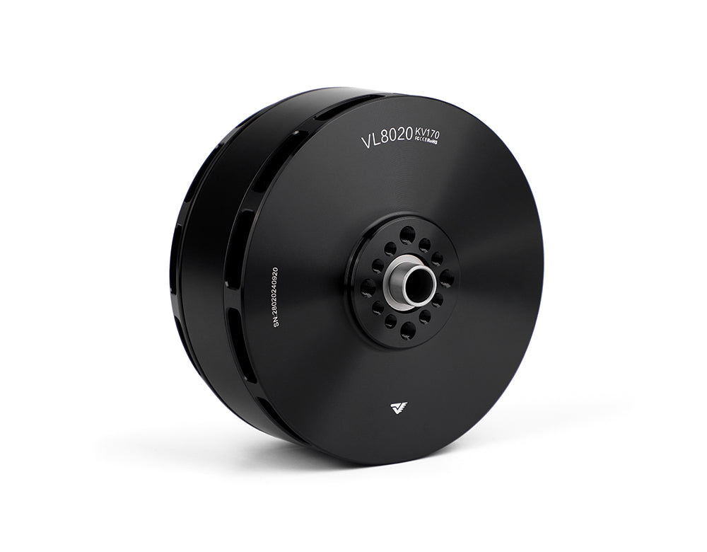 T-Motor VL8020 KV170 black brushless motor with central mounting hub and vented housing