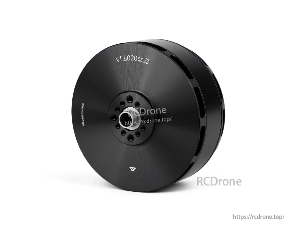 T-Motor VL8020 KV170 black brushless drone motor with vented can and multi-hole mounting hub