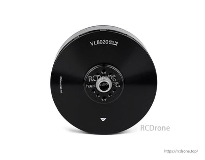T-Motor VL8020 KV170 brushless motor top view with black housing and multi-hole mounting hub