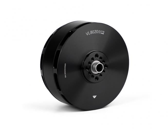 T-Motor VL8020 KV120 black brushless motor with round housing and centered shaft mount