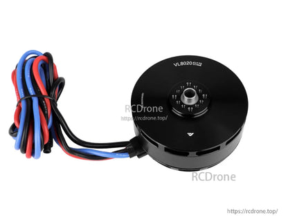 T-Motor VL8020 KV170 brushless outrunner motor with black housing, center shaft hub, and red/blue/black wires