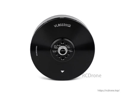 Top view of T-Motor VL8022 KV170 brushless motor with black round housing and central mounting hub