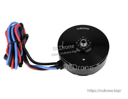 T-Motor VLB0222 KV70 brushless gimbal motor with black round housing and red, blue, and black lead wires
