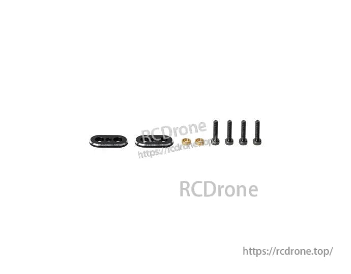 T-Motor VZ18x7 18in PMI Carbon VTOL Propeller, Oval mounting plate with brass inserts, washers, and four black screws arranged on a white background