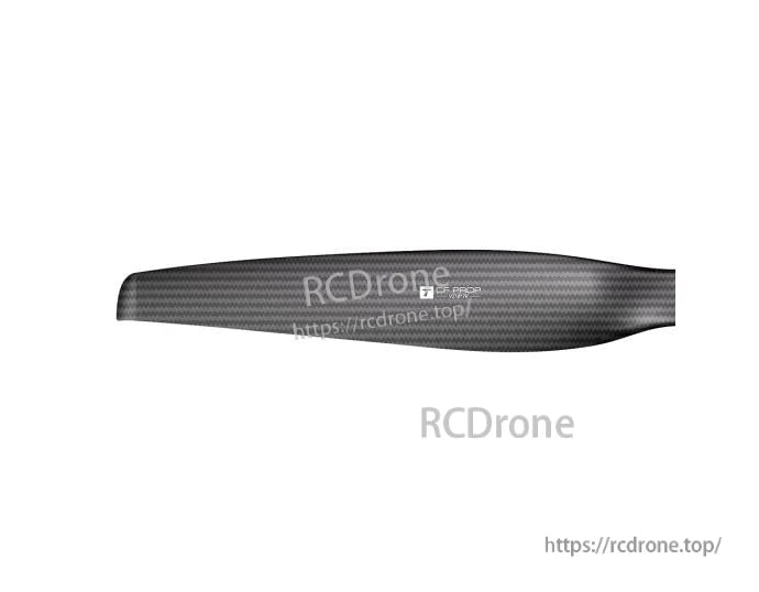 T-Motor VZ18x7 18in PMI Carbon VTOL Propeller, T-Motor VZ18x7 18-inch carbon fiber VTOL propeller blade in black weave finish with center hub markings