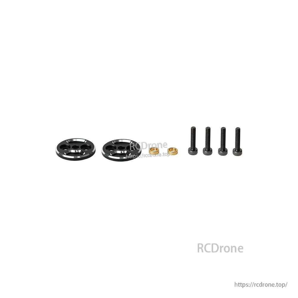 T-Motor VZ20x8.2 20in VTOL Propeller, T-Motor VZ20x8.2 VTOL propeller mounting hardware with two hub plates, brass inserts, and four bolts