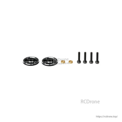 T-Motor VZ20x8.2 20in VTOL Propeller, T-Motor VZ20x8.2 VTOL propeller mounting hardware with two hub plates, brass inserts, and four bolts