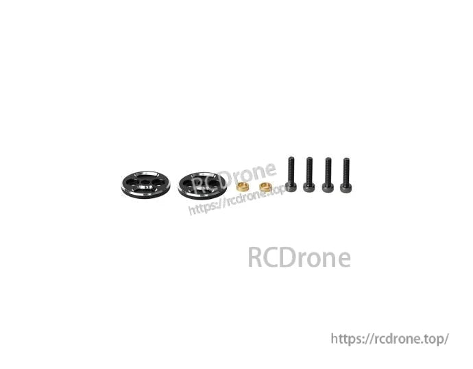 T-Motor VZ20x8.2 20in VTOL Propeller, Propeller mounting hardware set with two black hub plates, brass insert, and four screws for T-Motor VZ20x8.2