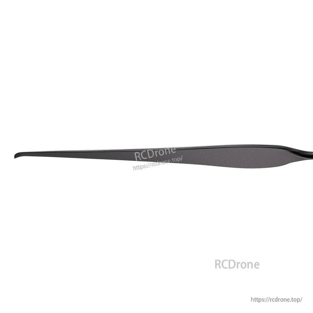 T-Motor VZ20x8.2 20in VTOL Propeller, Side view of a black T-Motor VZ20x8.2 20-inch VTOL propeller blade with a slim, tapered profile