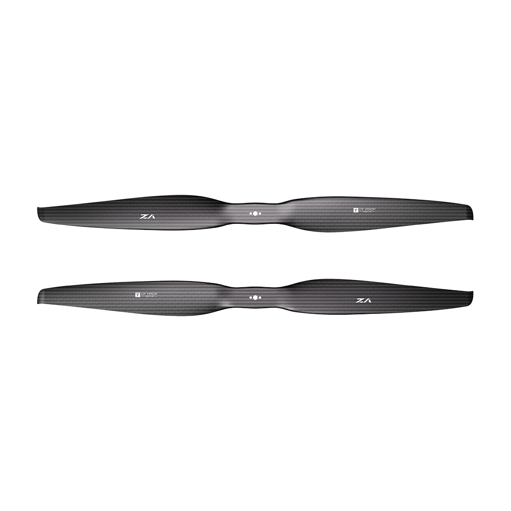 Pair of T-Motor VZ22x7.4 22-inch matte carbon fiber composite VTOL propeller blades with center mounting holes