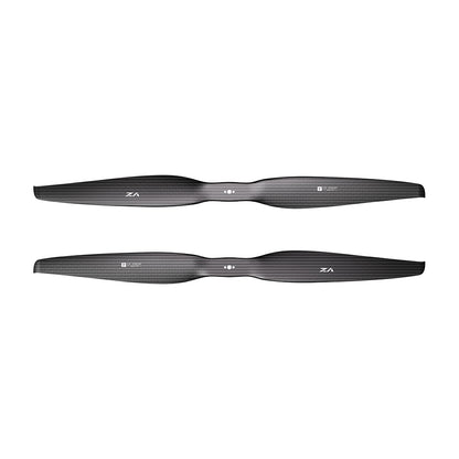 Pair of T-Motor VZ22x7.4 22-inch matte carbon fiber composite VTOL propeller blades with center mounting holes