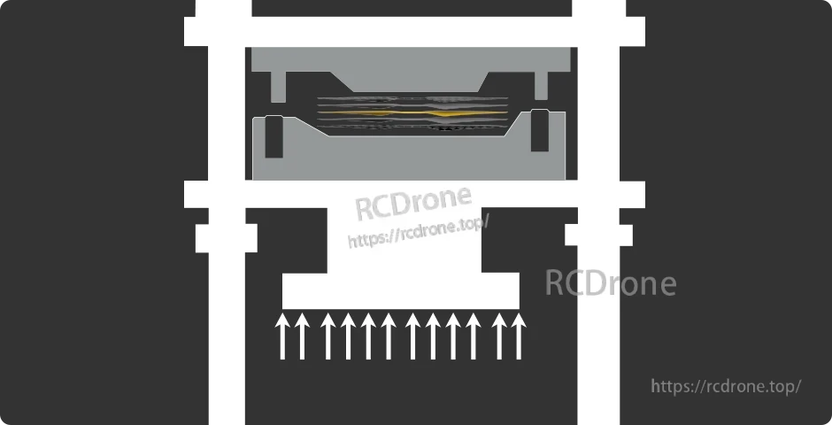Cutaway diagram of T-Motor VZ22x7.4 matte carbon fiber composite VTOL propeller blade construction