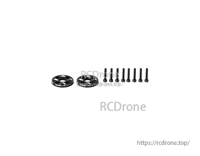 T-Motor VZ26x9.5 26in PMI Carbon VTOL Propeller, Flange-mount hardware kit with two black mounting plates, bolts, and washers for T-Motor VZ 26in propeller