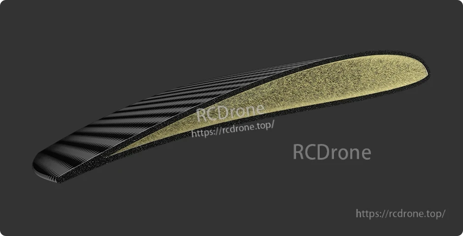 T-Motor VZ26x9.5 26in PMI Carbon VTOL Propeller, T-Motor VZ26x9.5 carbon fiber VTOL propeller blade with black weave surface and visible internal core